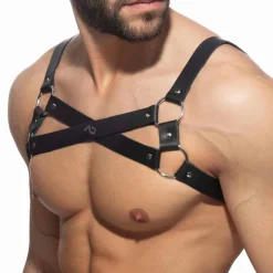 AD Fetish Harnais-Harnais X en Cuir Noir