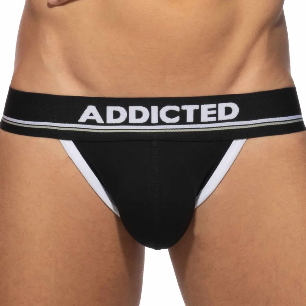 Addicted Jockstraps-Jock Strap Basic Colors Coton Noir - Blanc
