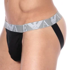 Emporio Armani Jockstraps-Jock Strap Bold Monogram Coton Noir