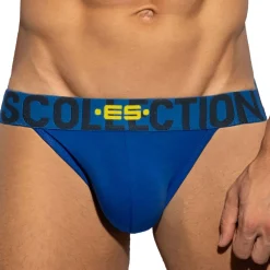 ES Collection Jockstraps-Jock Strap Coton 7 Days 3.0 Bleu Roi