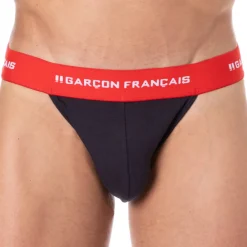 Garçon Français Jockstraps-Jock Strap Coton Tricolore