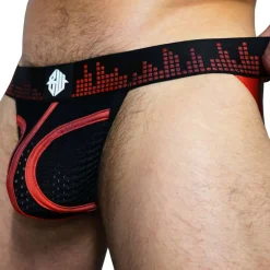 Breedwell Jockstraps-Jock Strap Equalizer Noir - Rouge