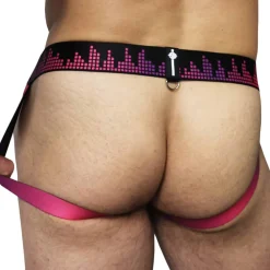 Breedwell Jockstraps-Jock Strap Equalizer Noir - Rose Fluo