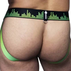 Breedwell Jockstraps-Jock Strap Equalizer Noir - Vert Fluo