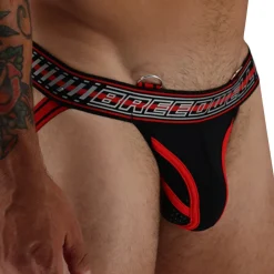 Breedwell Jockstraps-Jock Strap Gymnetixxx Noir - Rouge