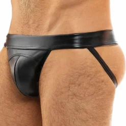 Modus Vivendi Jockstraps-Jock Strap Leather Simili-Cuir Noir