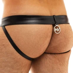 Modus Vivendi Jockstraps-Jock Strap Leather Simili-Cuir Noir