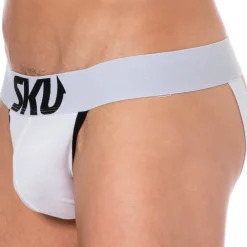 SKU Jockstraps-Jock Strap Logo Coton Blanc