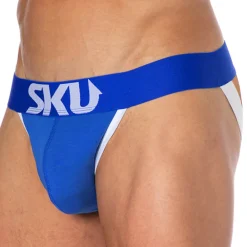 SKU Jockstraps-Jock Strap Logo Coton Bleu Roi