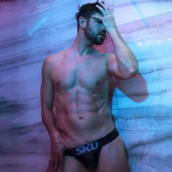 SKU Jockstraps-Jock Strap Logo Coton Noir