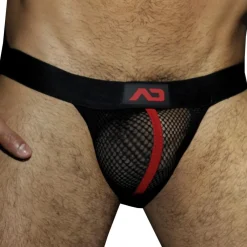 AD Fetish Jockstraps-Jock Strap Mesh Fetish Noir - Rouge