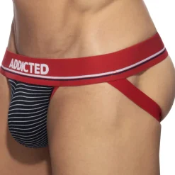 Addicted Jockstraps-Jock Strap Mini Stripes Sailor Noir