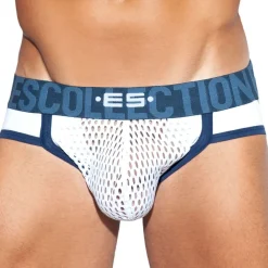 ES Collection Jockstraps|Sous-Vêtements Push Up-Jock Strap Open Mesh Blanc