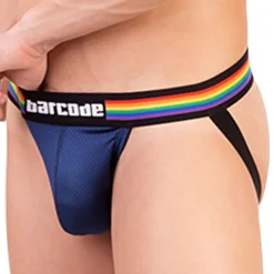 Barcode Jockstraps-Jock Strap Pride Mesh Marine
