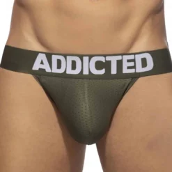 Addicted Sous-Vêtements Push Up|Push Up-Jock Strap Push Up Mesh Kaki