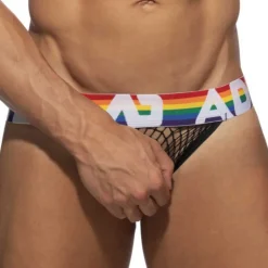 Addicted Jockstraps-Jock Strap Rainbow Net Noir