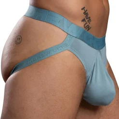Andrew Christian Jockstraps|Sous-Vêtements Push Up-Jock Strap Show-It Apex Bleu Gris