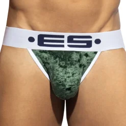 ES Collection Jockstraps-Jock Strap Velours Kaki