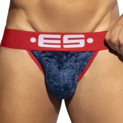 ES Collection Jockstraps-Jock Strap Velours Marine