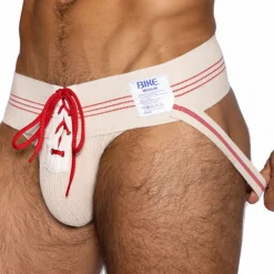 Bike Jockstraps-Jock Strap Vintage Lace-Up Crème
