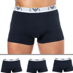 Emporio Armani Boxers-Lot de 3 Boxers Bold Monogram Coton Bleu Marine