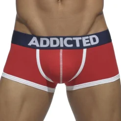 Addicted Shortys|Boxers-Lot de 3 Boxers Courts Basic Coton Rouge - Gris - Bleu