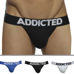 Addicted Jockstraps-Lot de 3 Jock Straps My Basic Blanc - Noir - Royal