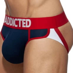 Addicted Jockstraps-Lot de 3 Jock Straps Second Skin Blanc - Marine - Bleu Roi