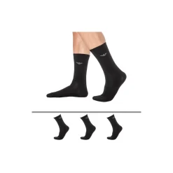 Emporio Armani Chaussettes-Lot de 3 Paires de Chaussettes Casual Coton Noir