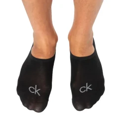 Calvin Klein Chaussettes-Lot de 3 Paires de Chaussettes Invisibles High Cut - Gris Chiné - Anthracite - Noir