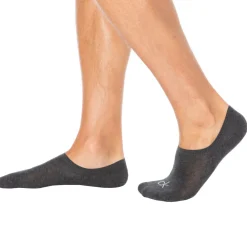 Calvin Klein Chaussettes-Lot de 3 Paires de Chaussettes Invisibles High Cut - Gris Chiné - Anthracite - Noir