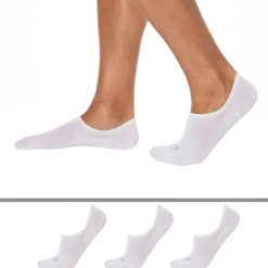 Calvin Klein Chaussettes-Lot de 3 Paires de Chaussettes Invisibles High Cut Blanches