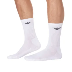 Emporio Armani Chaussettes-Lot de 3 Paires de Chaussettes Sporty Sponge Blanches