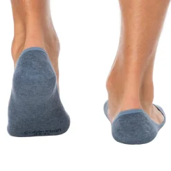 Calvin Klein Chaussettes-Lot de 3 Paires de Chaussettes Invisibles Mid Cut Bleu Denim