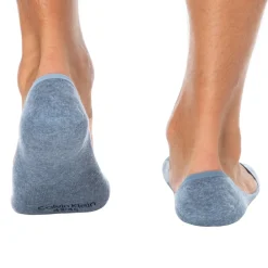 Calvin Klein Chaussettes-Lot de 3 Paires de Chaussettes Invisibles Mid Cut Bleu Denim