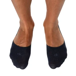 Calvin Klein Chaussettes-Lot de 3 Paires de Chaussettes Invisibles Mid Cut Bleu Denim