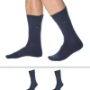 Tommy Hilfiger Chaussettes-Lot de 2 Paires de Chaussettes Classiques Coton Bleu Jeans