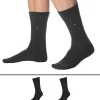 Tommy Hilfiger Chaussettes-Lot de 2 Paires de Chaussettes Classiques Coton Gris Anthracite