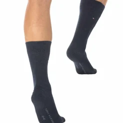 Tommy Hilfiger Chaussettes-Lot de 2 Paires de Chaussettes Basses Bleu Jeans - Fine Rayure Bleue