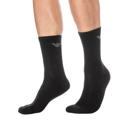 Emporio Armani Chaussettes-Lot de 3 Paires de Chaussettes Sporty Sponge Noires