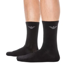 Emporio Armani Chaussettes-Lot de 3 Paires de Chaussettes Sporty Sponge Noires