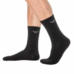 Emporio Armani Chaussettes-Lot de 3 Paires de Chaussettes Sporty Sponge Noires