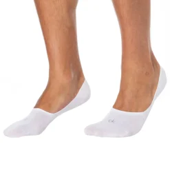 Calvin Klein Chaussettes-Lot de 3 Paires de Chaussettes Invisibles Mid Cut Blanches