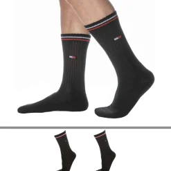 Tommy Hilfiger Chaussettes-Lot de 2 Paires de Chaussettes Sport Iconic Noires