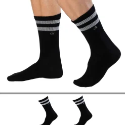 Calvin Klein Chaussettes-Lot de 2 Paires de Chaussettes Sport Maurice Noires