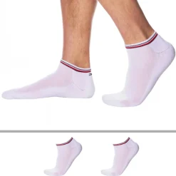 Tommy Hilfiger Chaussettes-Lot de 2 Paires de Socquettes Sneaker Iconic Blanches