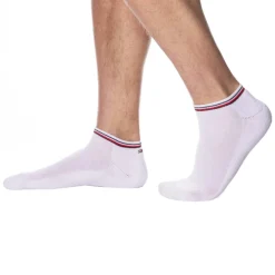 Tommy Hilfiger Chaussettes-Lot de 2 Paires de Socquettes Sneaker Iconic Blanches