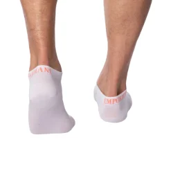 Emporio Armani Chaussettes-Lot de 3 Paires de Socquettes Extended Logo Blanches