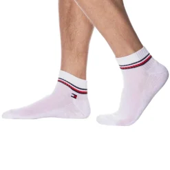 Tommy Hilfiger Chaussettes-Lot de 2 Paires de Socquettes Sport Iconic Blanches