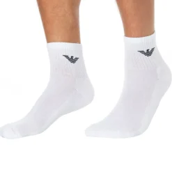 Emporio Armani Chaussettes-Lot de 3 Paires de Socquettes Sporty Sponge Blanches